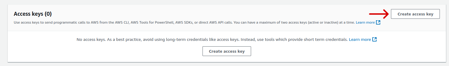 Create Access Key